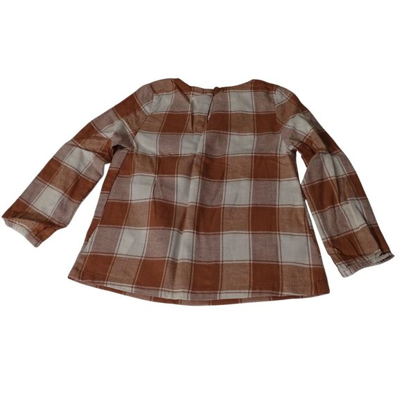 Carters 2 pc Brown Plaid Top and Blue Legging Set Toddler Girls Size 4T NEW - Picture 3 of 8